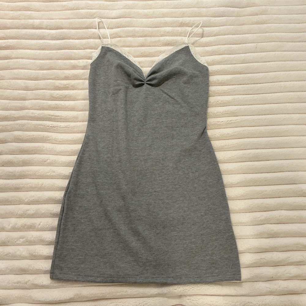 Gray Spaghetti Strap Dress